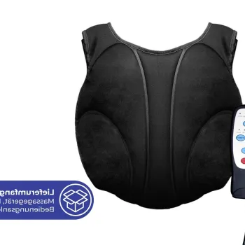 Dispozitiv de masaj pentru spate si gat Maximex, Massage, 23.5x35 cm, metal/poliester, negru imagine