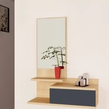 Dulap cu oglinda Rozella, Arnetti, 60 x 31.3 x 90 cm, oak/antracit imagine