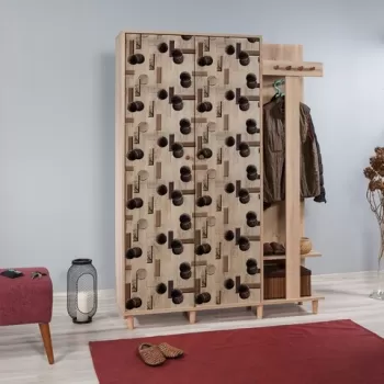 Dulap cu pantofar si cuier Garmanto 135-522, Vella, 135x36x194 cm, multicolor imagine