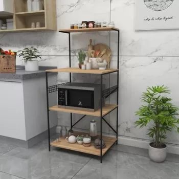 Dulap de bucatarie Anemon, Kalune Design, 60x45x124 cm, natural/negru imagine