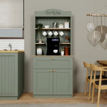 Dulap de bucatarie, Miwood, Lucas 1600-94, 80x100x42 cm, PAL, Verde imagine