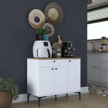 Dulap de bucatarie, Rani, JE194, PAL, Nuc/Alb imagine