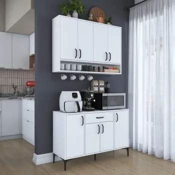 Dulap de bucatarie, Rani, JE205, 120x160 cm, PAL, Alb imagine