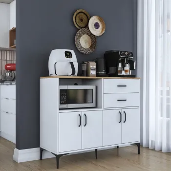 Dulap de bucatarie, Rani, JE206, 120x98 cm, PAL, Nuc/Alb imagine