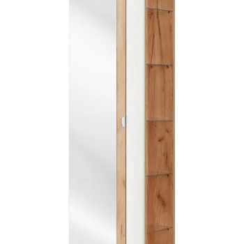 Dulap inalt cu usa, cu fixare pe perete, Capri White, Comad, 45x33x170 cm, MDF/PAL laminat, alb lucios imagine