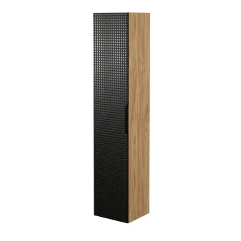 Dulap inalt cu usa, cu fixare pe perete, Luxor Black, Comad, 35x33x170 cm, MDF/PAL laminat, negru mat/stejar imagine