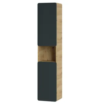 Dulap inalt cu usi, cu fixare pe perete, Aruba Cosmos, Comad, 35x32x170 cm, MDF/PAL laminat, gri/stejar craft gold imagine