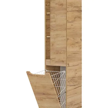 Dulap inalt cu usi, cu fixare pe perete, Aruba Craft, Comad, 35x35x170 cm, MDF/PAL laminat, stejar craft gold imagine