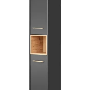 Dulap inalt cu usi, cu fixare pe perete, Borneo Cosmos, Comad, 36x33x170 cm, PAL laminat, gri imagine