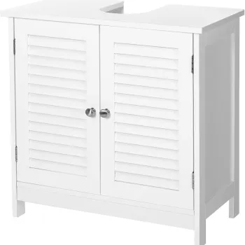 Dulap pentru baie / masca de lavoar Nordic Style, Vasagle, 60x30x60 cm, MDF, alb mat imagine