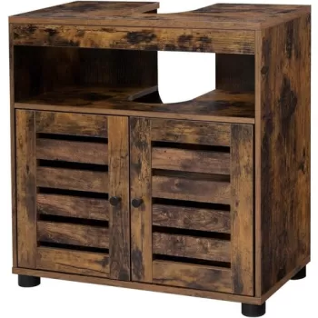 Dulap pentru baie / masca de lavoar, Vasagle, 60 x 30 x 60 cm, PAL, maro rustic imagine