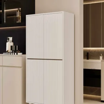 Dulap pentru bucatarie, Hanah Home, Capella, 69x158x32 cm, MDF LAMINAT, Alb imagine