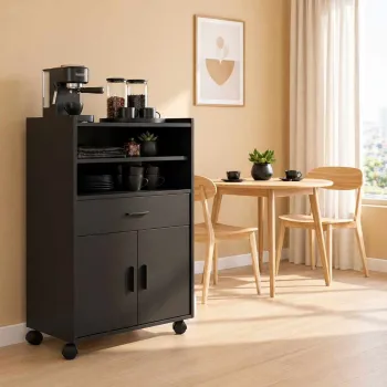Dulap pentru bucatarie, Hanah Home, Vario, 59x92x40 cm, PAL, Negru imagine