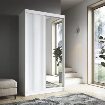 Dulap pentru haine cu oglinda ELTAP, Biancco II, 120x60x220 cm, MDF, alb imagine