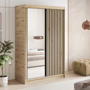 Dulap pentru haine cu oglinda ELTAP, Emerio II, 120x60x204 cm, PAL, stejar imagine