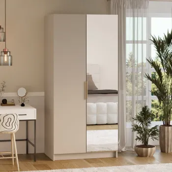 Dulap pentru haine cu oglinda ELTAP, KM1-SZA100, Mirtillo, 100x60x216 cm, PAL laminat, casmir imagine