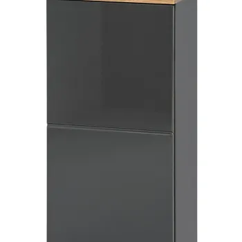 Dulap suspendat cu 1 usa, Bali Grafit, Comad, 35x20x70 cm, MDF/PAL laminat, gri lucios/gri imagine