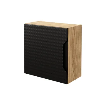 Dulap suspendat cu 1 usa, Luxor Black, Comad, 35x19x35 cm, MDF/PAL laminat, negru mat/stejar imagine