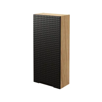 Dulap suspendat cu 1 usa, Luxor Black, Comad, 35x19x75 cm, MDF/PAL laminat, negru mat/stejar imagine
