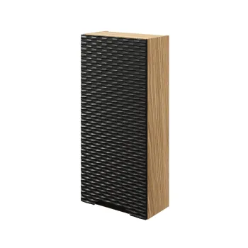 Dulap suspendat cu 1 usa, Ocean Black, Comad, 35x19x75 cm, MDF/PAL laminat, negru mat/stejar imagine