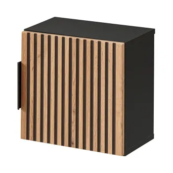 Dulap suspendat cu 1 usa, Xilo Black, Comad, 35x22x35 cm, MDF/PAL laminat, stejar wotan/gri piatra imagine