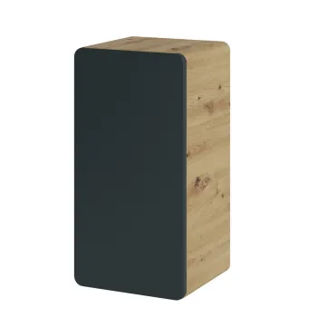 Dulapior cu 1 usa, cu fixare pe perete , Aruba Cosmos, Comad, 35x32x68 cm, MDF/PAL laminat, gri/stejar craft gold imagine