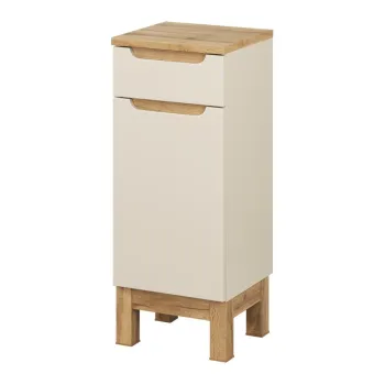 Dulapior cu 1 usa si 1 sertar, Bali Cashmere, Comad, 35x33x87 cm, MDF/PAL laminat, casmir mat imagine