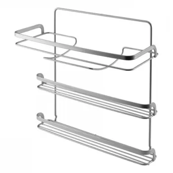 Etajera pentru bucatarie Eureka!, Metaltex, 15x33x34 cm, metal/ invelis din polytherm, argintiu imagine