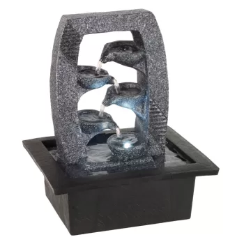 Fantana decorativa cu iluminare LED interior/exterior Lyra, Lumineo, 18.8 x 21.5 x 25 cm, IP44, polirasina, gri imagine