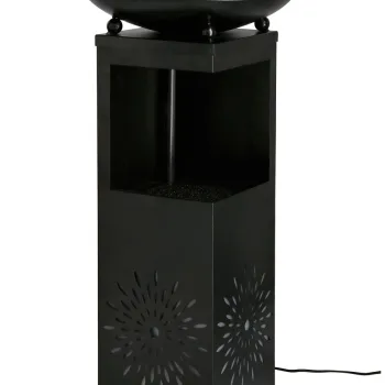 Fantana decorativa cu LED Yuki, Bizzotto, 40.5x40.5x78 cm, metal, negru imagine