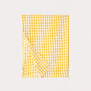 Fata de masa Alambra, Homla, 130x180 cm, poliester/vascoza, galben/alb imagine