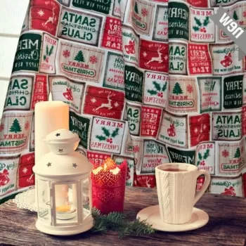 Fata de masa, Bedora Christmas Vintage, 140 x 280 cm, amestec bumbac imagine