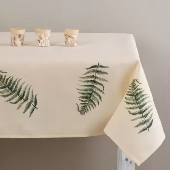 Fata de masa Botanic Pteridium, Ambition, 160x280 cm, poliester, alb imagine