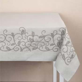 Fata de masa Circle, Ambition, 160x280 cm, poliester, bej imagine