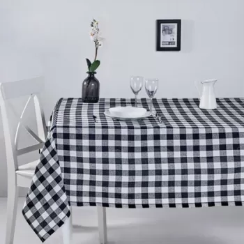 Fata de masa, DC Home, 198DCH1118, Bumbac, 160 x 260 cm, Alb negru imagine