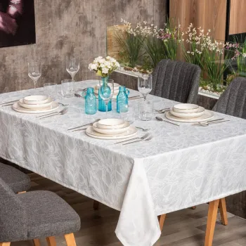 Fata de masa, L'essentiel Maison, Lavinia 220, Poliester, Alb imagine