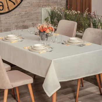 Fata de masa, L'essentiel Maison, Plain 160, Poliester, Crem imagine