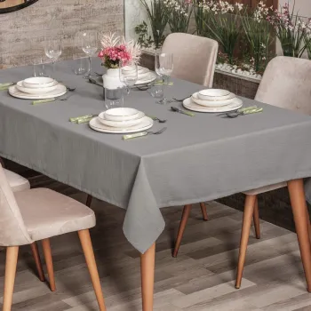 Fata de masa, L'essentiel Maison, Plain 220, Poliester, Gri imagine