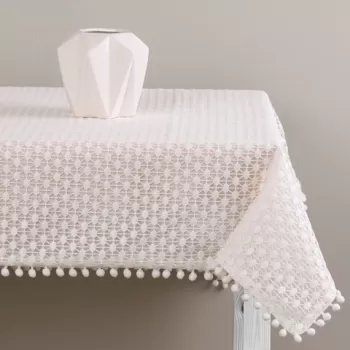 Fata de masa Lovely dot, Ambition, 130x160 cm, poliester, alb imagine