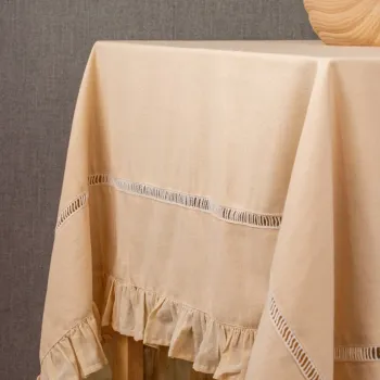 Fata de masa Tadaro, Homla, 150x220 cm, bumbac, bej imagine