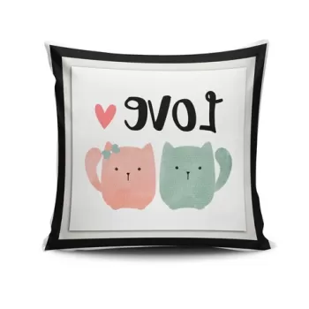 Fata de perna NKLF-346, Cushion Love, amestec bumbac, 43x43 cm, multicolor imagine