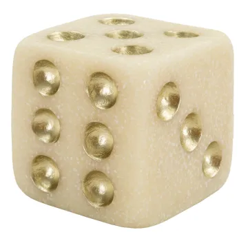 Figurina decorativa Zar Dice Quarzy, Mauro Ferretti, 8x8x8 cm, polirasina, alb/auriu imagine