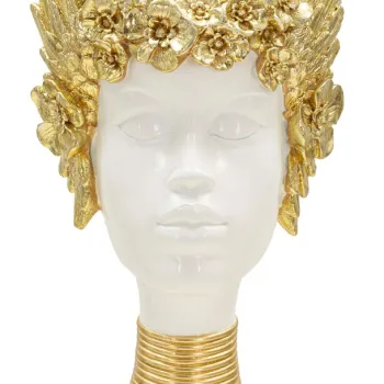 Figurina /sculptura decorativa  Athena, Mauro Ferretti, 17.5x17x38 cm, polirasina, alb/auriu imagine