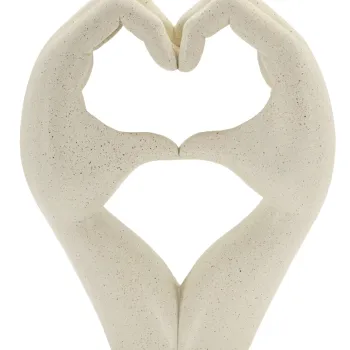 Figurina /sculptura decorativa Love Stons, Mauro Ferretti, 16.5x7x20 cm, polirasina, crem imagine
