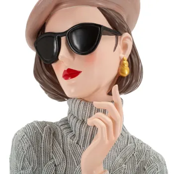 Figurina /sculptura decorativa Paris Woman -B, Mauro Ferretti, 18.5x14x26 cm, polirasina, multicolor imagine