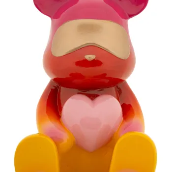 Figurina /sculptura decorativa Sitting Rainbow Teddy, Mauro Ferretti, 21.5x20.5x32 cm, polirasina, multicolor imagine