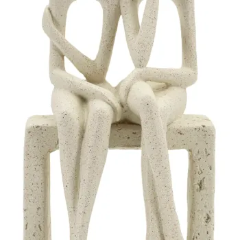 Figurina /sculptura decorativa Stons Couple, Mauro Ferretti, 11.5x9x25 cm, polirasina, crem imagine