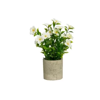 Floare artificiala in ghiveci Catharanthus, Decoris, O10 x 25 cm, hartie, alb imagine