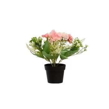 Floare artificiala in ghiveci Hydrangea, Decoris, O18 x 24 cm, poliester/plastic, roz imagine
