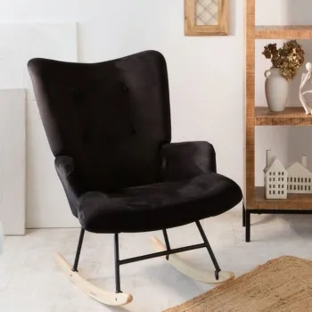 Fotoliu 2 in 1, B2 Moss Plus, Homla, 70x95 cm, catifea, negru/natur imagine